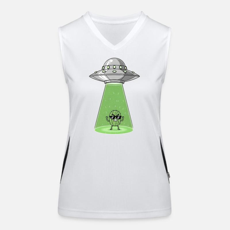 Cactus Alien dans UFO Light Débardeur respirant contrasté Femme