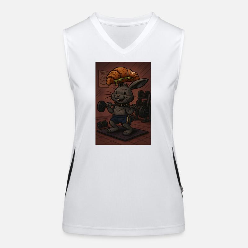 Krafthase mit Croissant Funktionelles Kontrast-Tank Top für Frauen