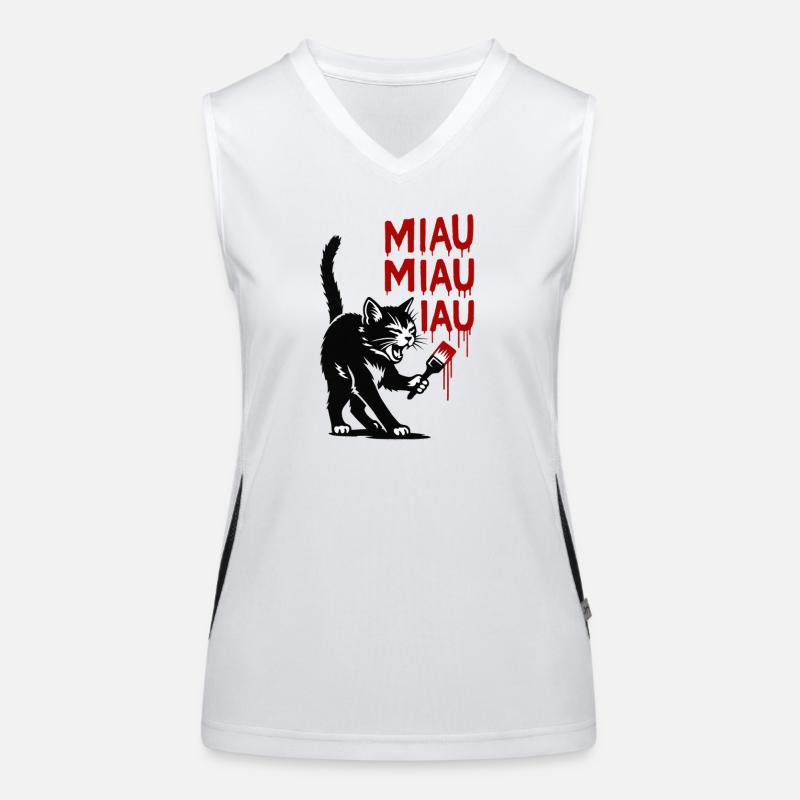 DripMiau Katzenkunst Funktionelles Kontrast-Tank Top für Frauen