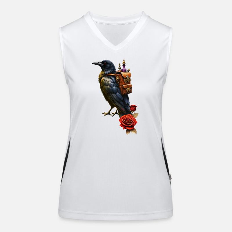 Steampunk Raven with Alchemy Backpack Women's Functional Contrast Tank Top