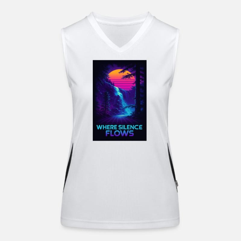 Where Silence Flows Neon Gorge Funktionelles Kontrast-Tank Top für Frauen
