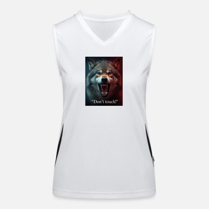 Wolfsangriff Dont Touch Funktionelles Kontrast-Tank Top für Frauen