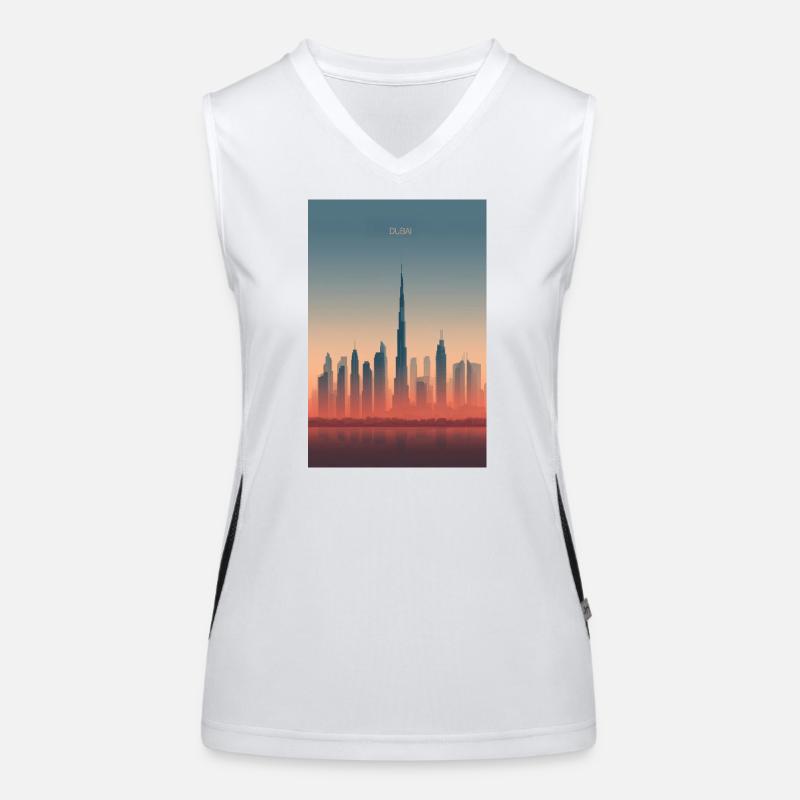 Dubai Skyline dans des teintes pastel Débardeur respirant contrasté Femme