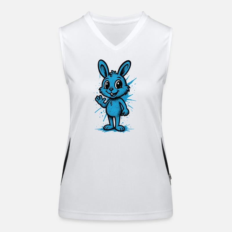 Graphique Blue Splash Bunny Débardeur respirant contrasté Femme