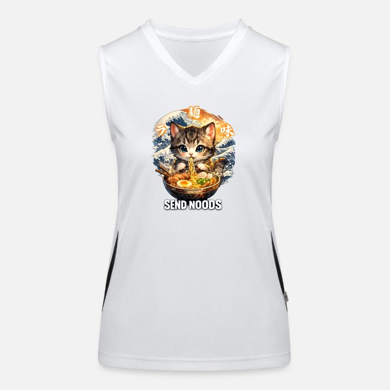 Cat Ramen Send Noods Women's Functional Contrast Tank Top