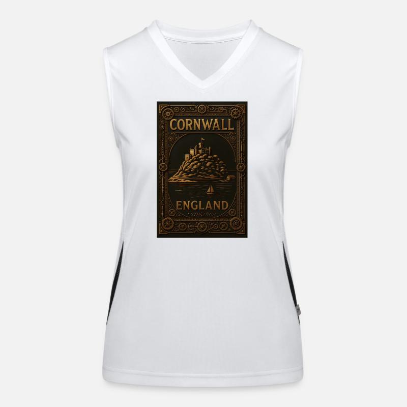 Cornwall England – Steampunk-reiseposter Funktionelles Kontrast-Tank Top für Frauen
