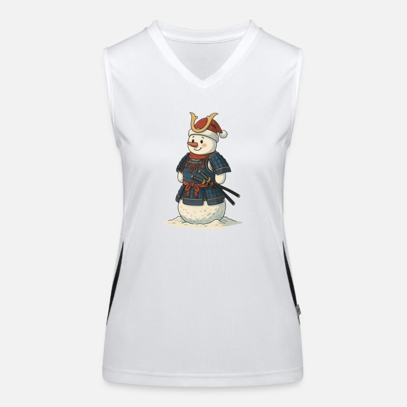 Samurai Snowman – Winterkrieger mit Herz Funktionelles Kontrast-Tank Top für Frauen