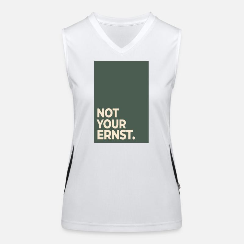 Not Your Ernst – Moss Green Statement Funktionelles Kontrast-Tank Top für Frauen
