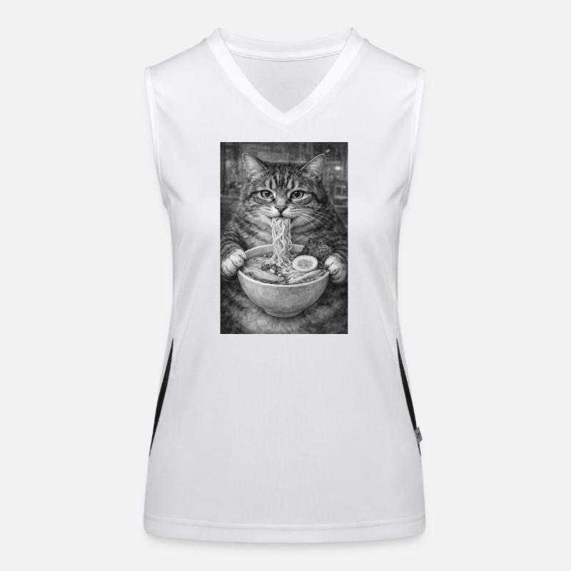Katzen Ramen nuddeln  Funktionelles Kontrast-Tank Top für Frauen