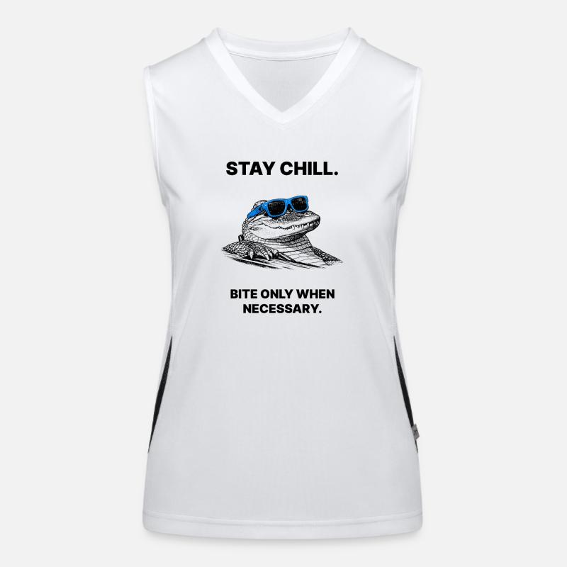 Stay Cool – Chillender Alligator Pop Art Funktionelles Kontrast-Tank Top für Frauen