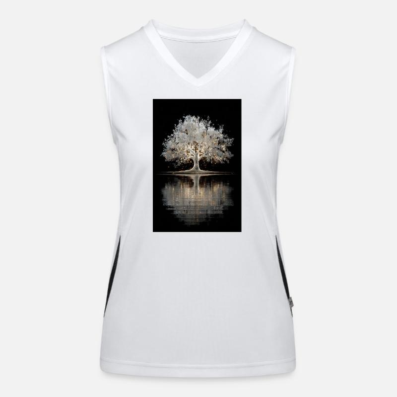 Leuchtendes Silberbaumleuchten Funktionelles Kontrast-Tank Top für Frauen
