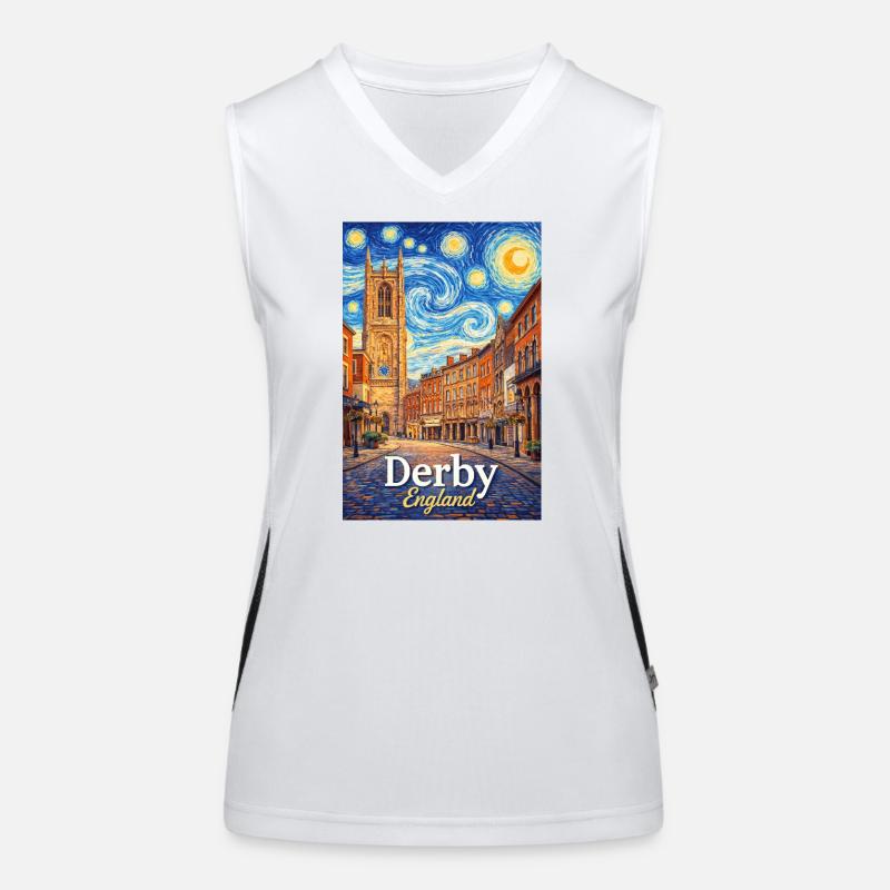 Derby, England Funktionelles Kontrast-Tank Top für Frauen