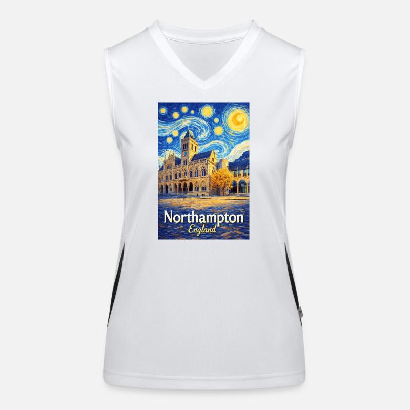 Northampton, England - Women's Functional Contrast Tank Top - white/black