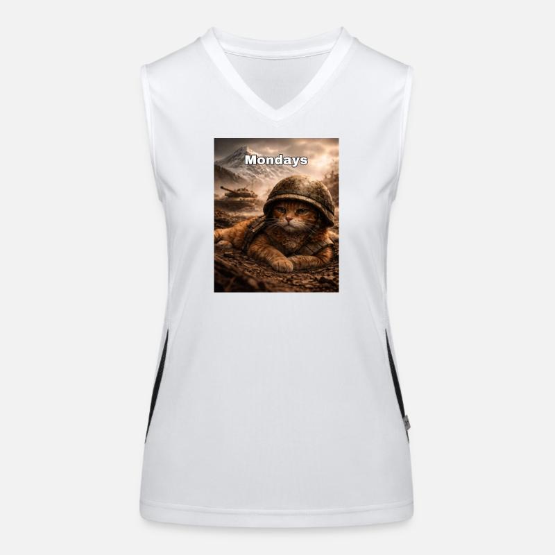 Monday Cat Funktionelles Kontrast-Tank Top für Frauen