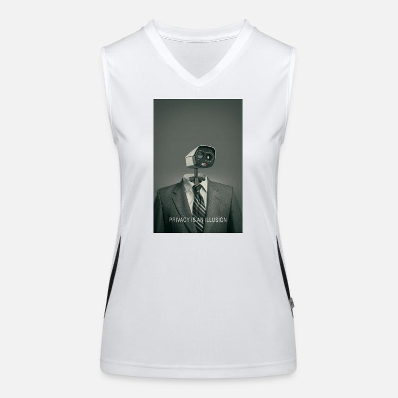 Privacy Is An Illusion Poster Minimal Funktionelles Kontrast-Tank Top für Frauen