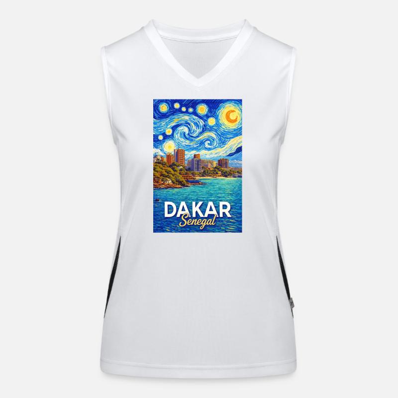 Dakar Senegal Sternenhimmel Küste Funktionelles Kontrast-Tank Top für Frauen