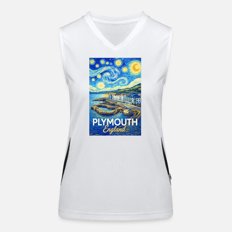 Plymouth England Coastal Impression Women's Functional Contrast Tank Top