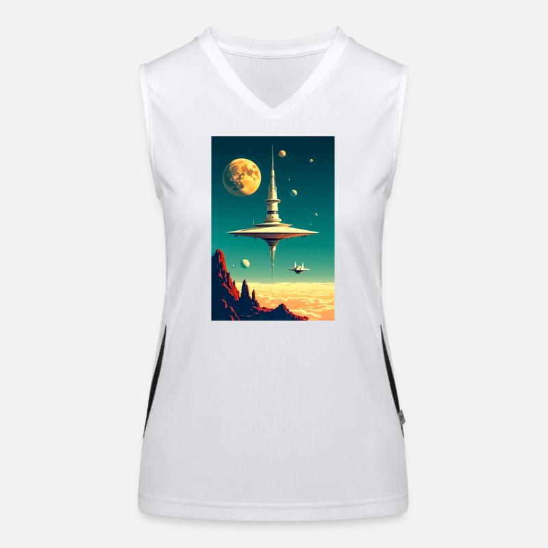 Cities Begin to Float Above the Clouds future Women's Functional Contrast Tank Top