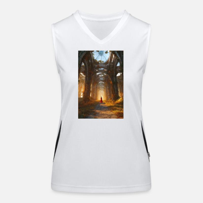 Autumn Ruins Cathedral Walk Funktionelles Kontrast-Tank Top für Frauen