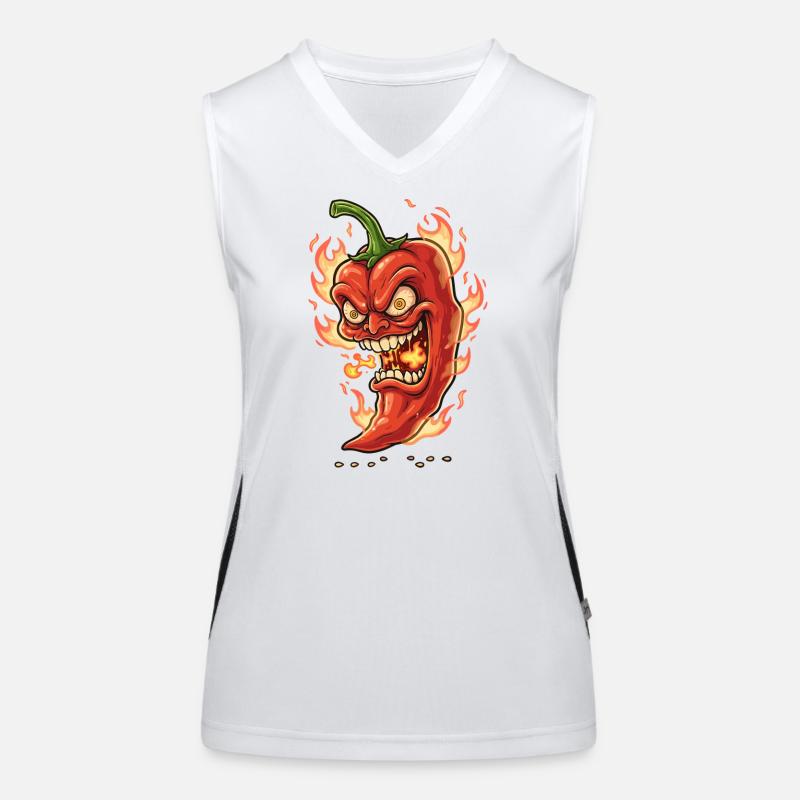 Flaming Chili Face Women's Functional Contrast Tank Top
