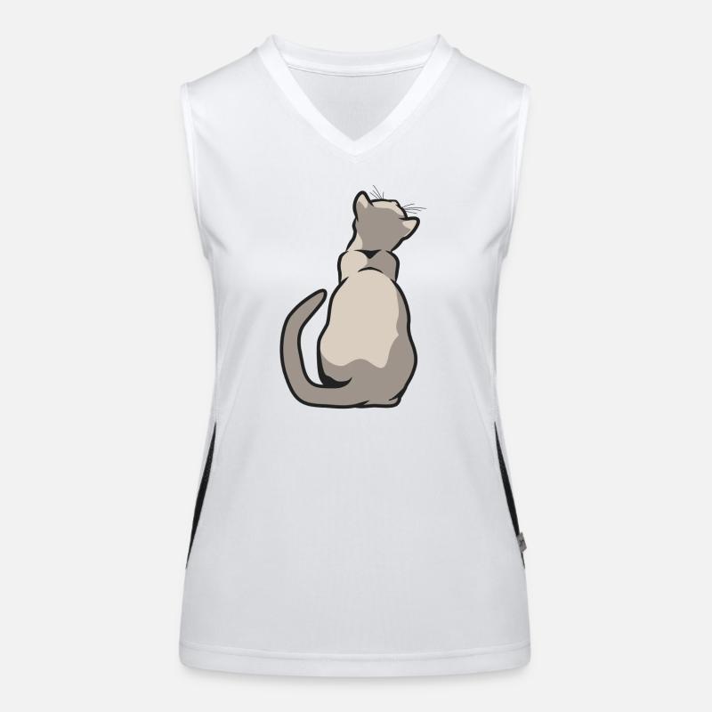 Katzenrücken Funktionelles Kontrast-Tank Top für Frauen