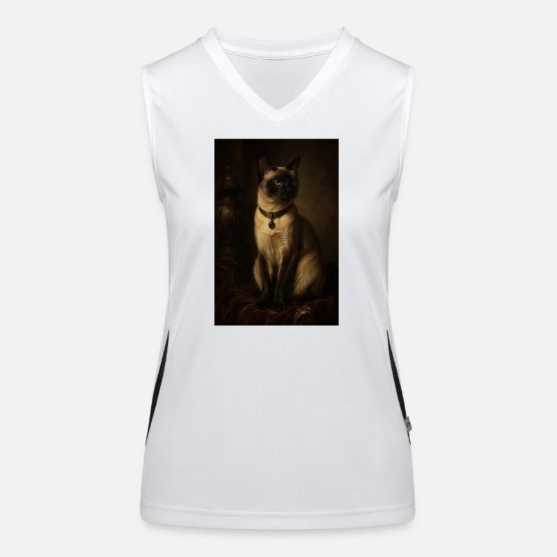 Nocturne-siamesisches Porträt Funktionelles Kontrast-Tank Top für Frauen