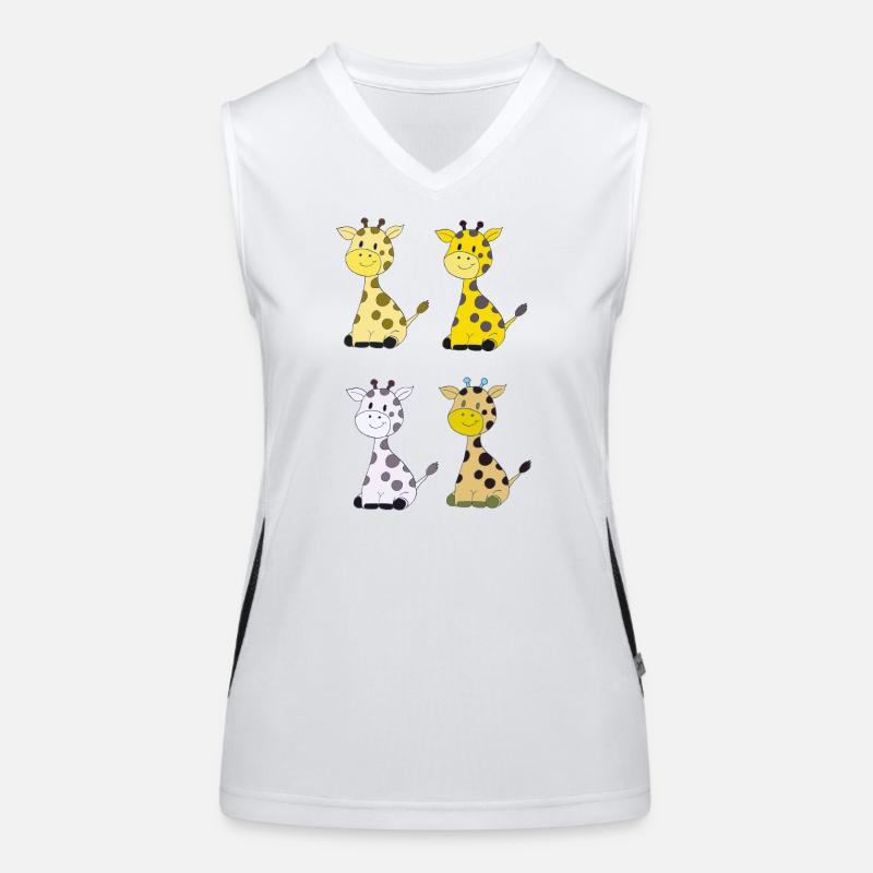 Giraffe Quartet Colorful Women's Functional Contrast Tank Top