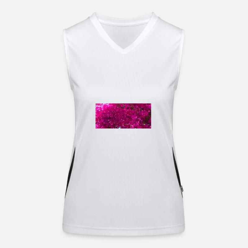 bugambilia espectatular pink flowers Women's Functional Contrast Tank Top