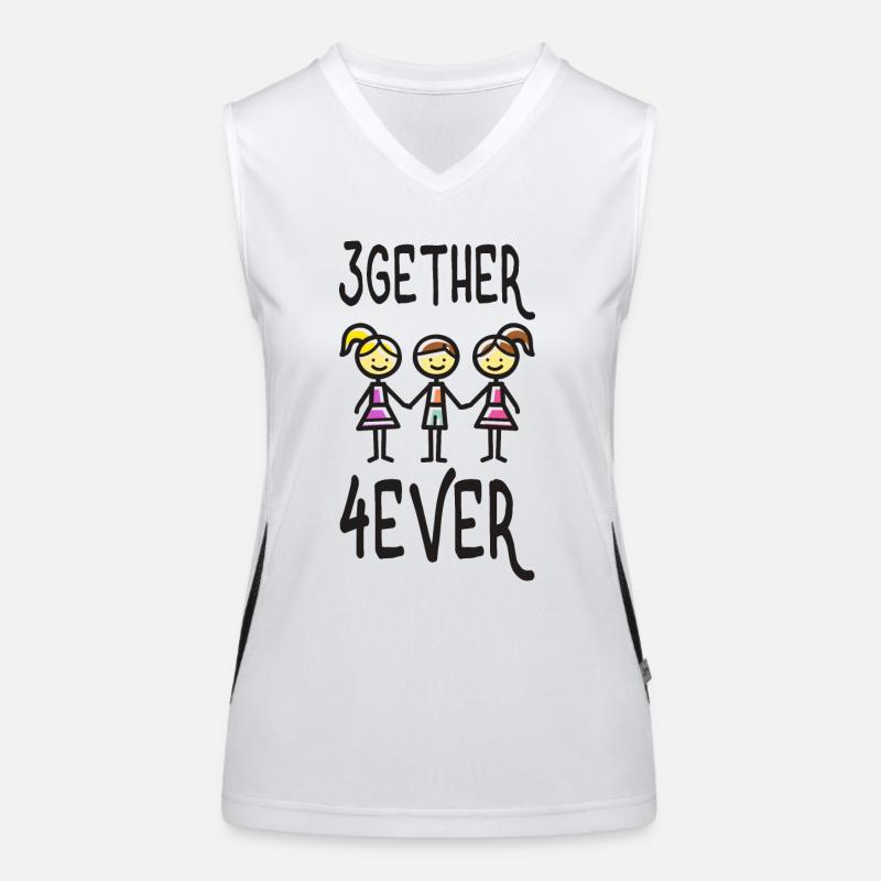 Throuple Love Polyamory Gift 3gether 4ever Women's Functional Contrast Tank Top