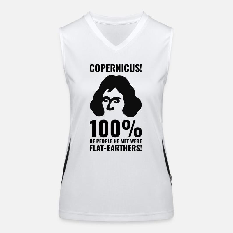 Copernicus vs. Flat Earthers Women's Functional Contrast Tank Top