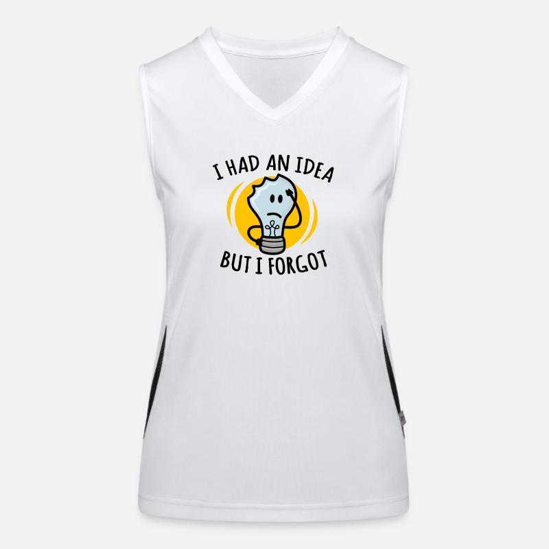 I Had An Idea But I Forgot, Funny Light Bulb Women's Functional Contrast Tank Top