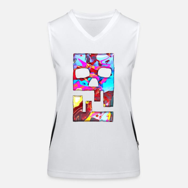 Hacking Hacks Hacker Malware Logo Emblem Funktionelles Kontrast-Tank Top für Frauen