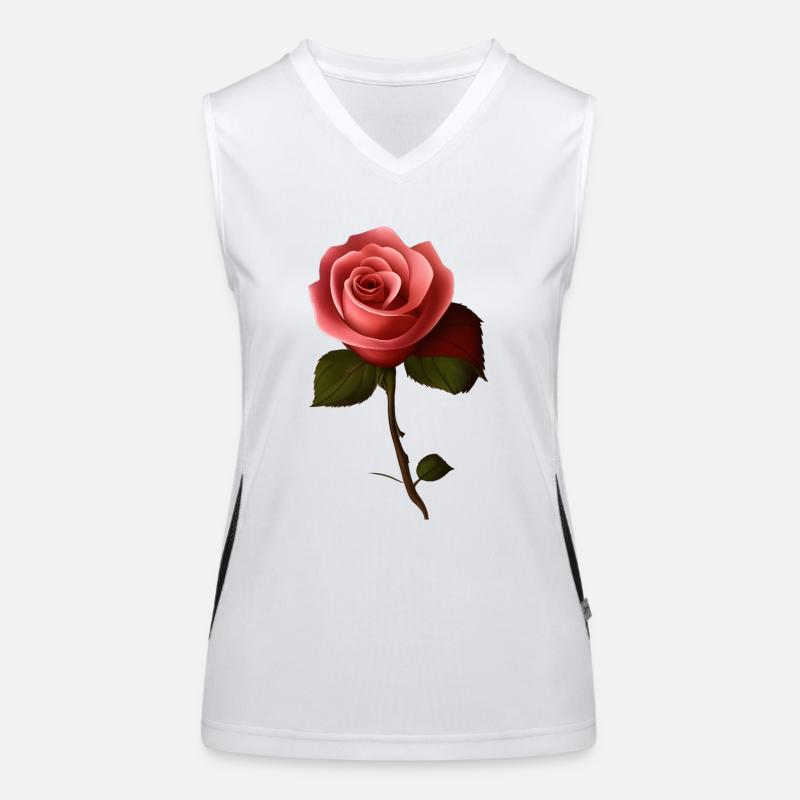 Rose - Women's Functional Contrast Tank Top - white/black
