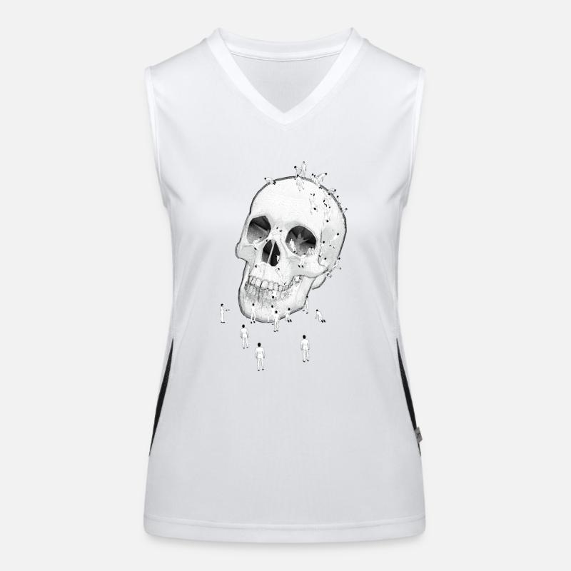 Maggots and skull Women's Functional Contrast Tank Top