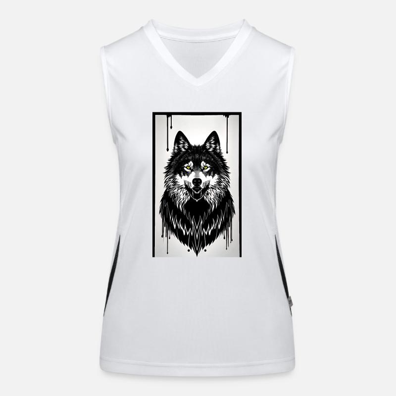 Wolf portrait Women's Functional Contrast Tank Top