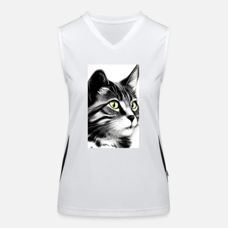 Domestic short haired cat Women's Functional Contrast Tank Top