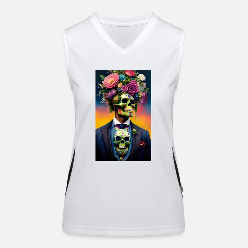 ŒUVRE Crâne de fleur Débardeur respirant contrasté Femme