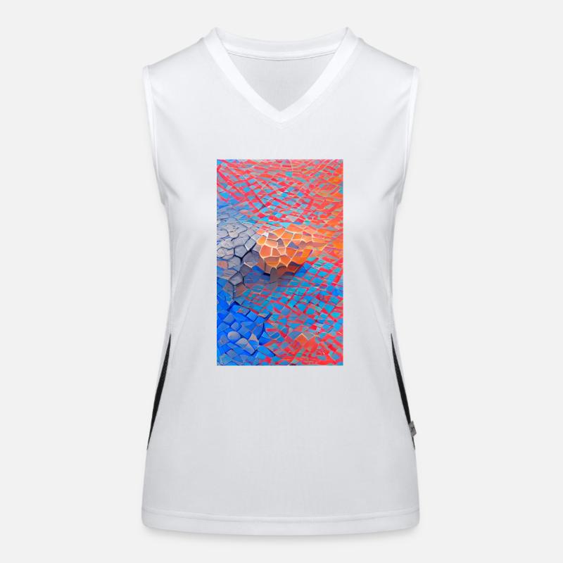 Motif 3D vibrant avec des briques colorées comme des blocs Débardeur respirant contrasté Femme