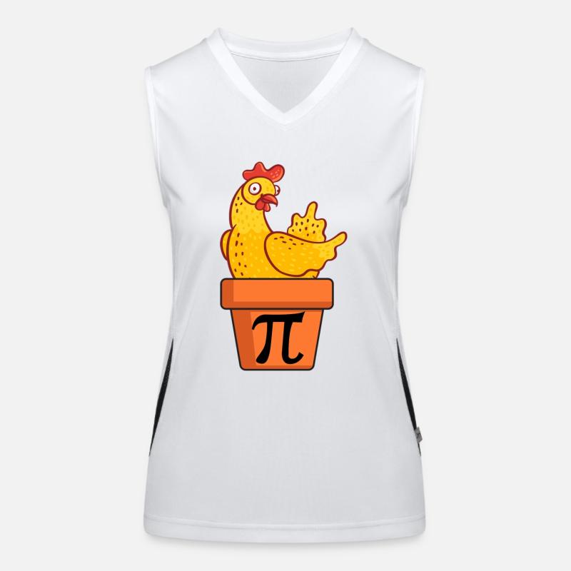 Chicken Pot Pie Funny Math pun Chicken Pot Pi Women's Functional Contrast Tank Top