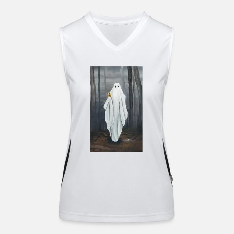 Gespenst mit Blümchen Funktionelles Kontrast-Tank Top für Frauen