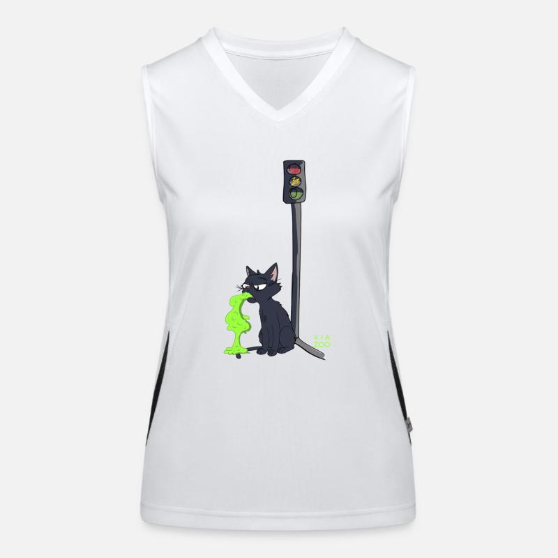 Sick Cat Viazoo Funktionelles Kontrast-Tank Top für Frauen