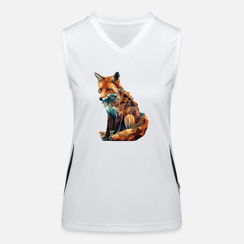 Fuchs in geometrischer Form Funktionelles Kontrast-Tank Top für Frauen