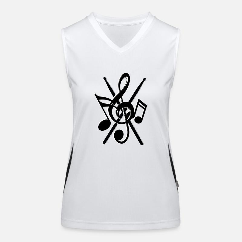 Drumsticks Noten Funktionelles Kontrast-Tank Top für Frauen