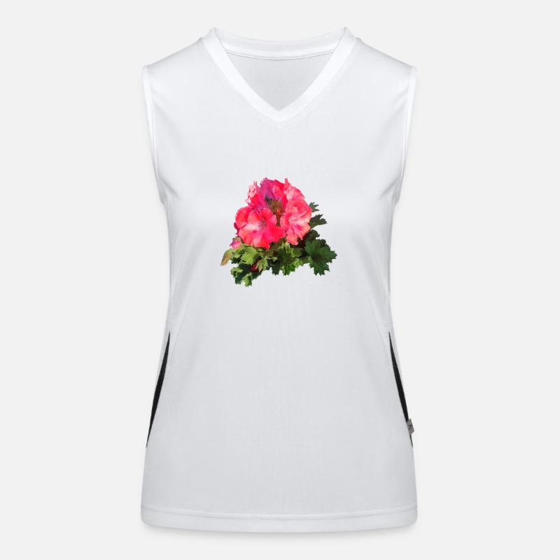 Rosa rote GERANIE Funktionelles Kontrast-Tank Top für Frauen