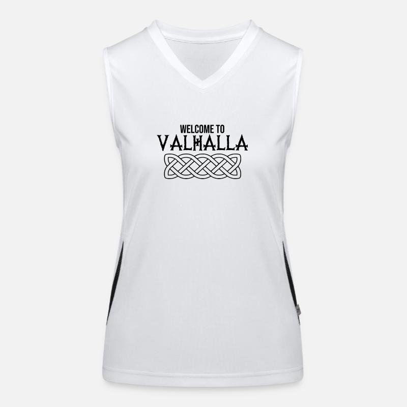 Willkommen bei valhalla wikinger zitat Funktionelles Kontrast-Tank Top für Frauen