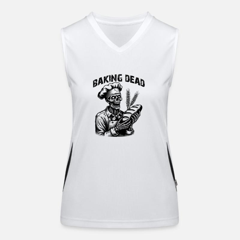 Zombie als Bäcker - gruseliger Horror Bäcker Funktionelles Kontrast-Tank Top für Frauen