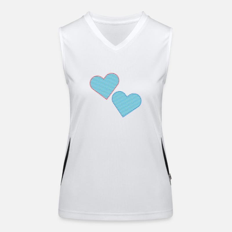 Bavarian Hearts as Patches Women's Functional Contrast Tank Top