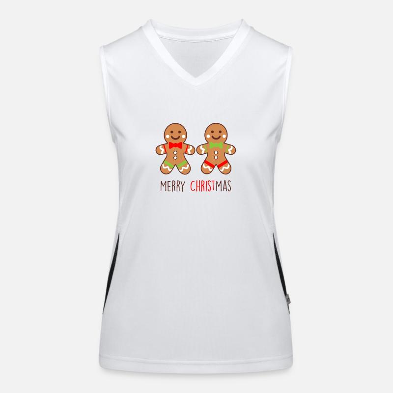 Lebkuchen Duo - Funny Christmas Design Funktionelles Kontrast-Tank Top für Frauen