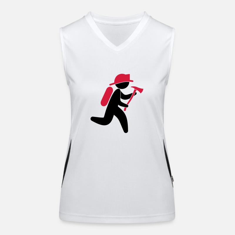 A fireman with an ax Women's Functional Contrast Tank Top