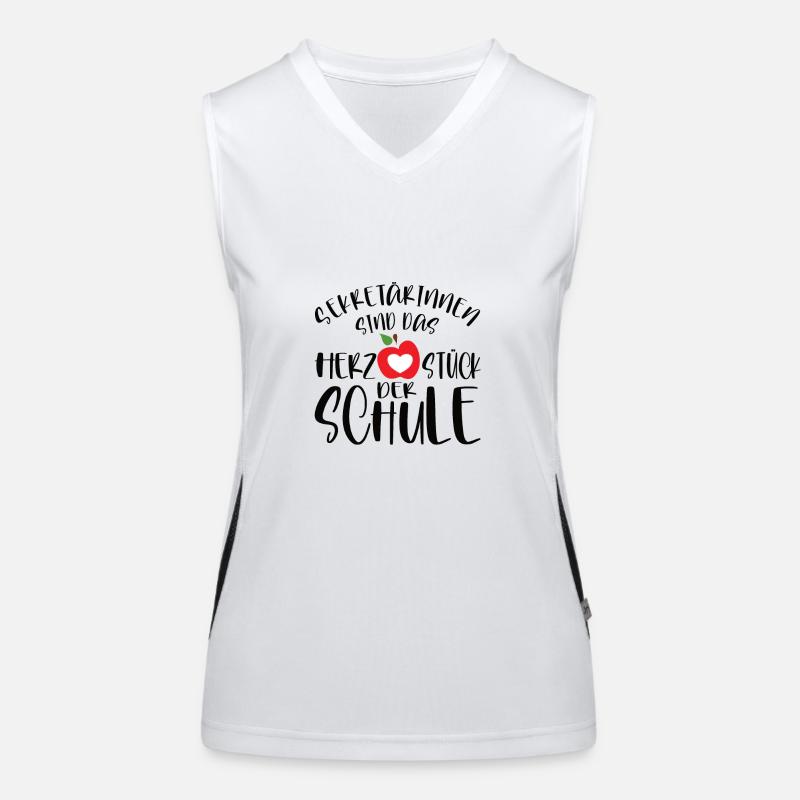 Sekretärin Herz der Schule Spruch Funktionelles Kontrast-Tank Top für Frauen